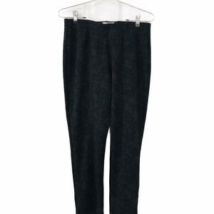 Soft Surroundings Black Floral Zip Ankle Pants Stretch Waistband Size PS